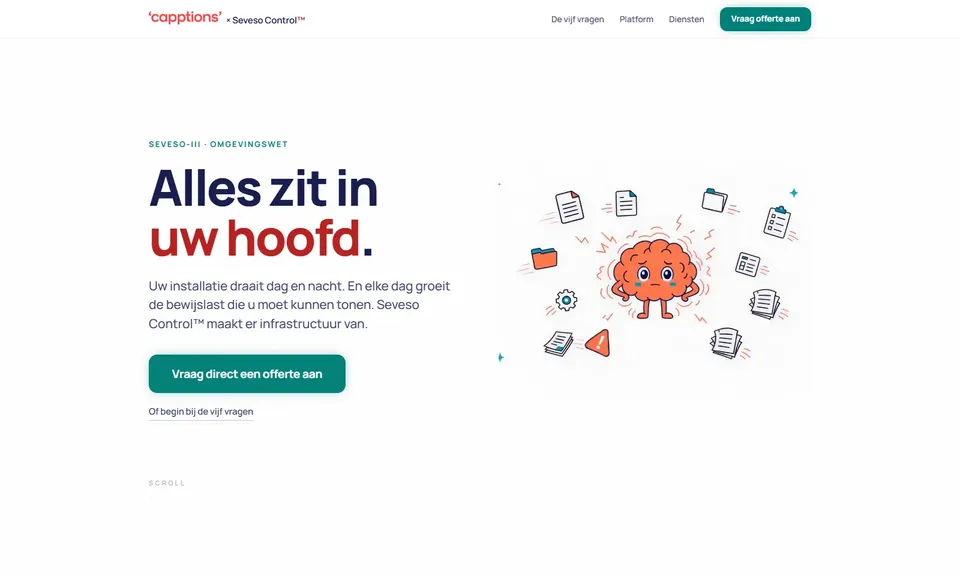 Capptions Seveso Control launch page