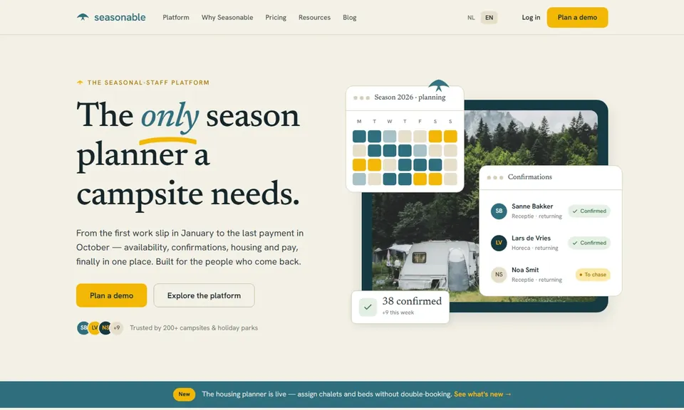 Seasonable seasonal staff planning SaaS